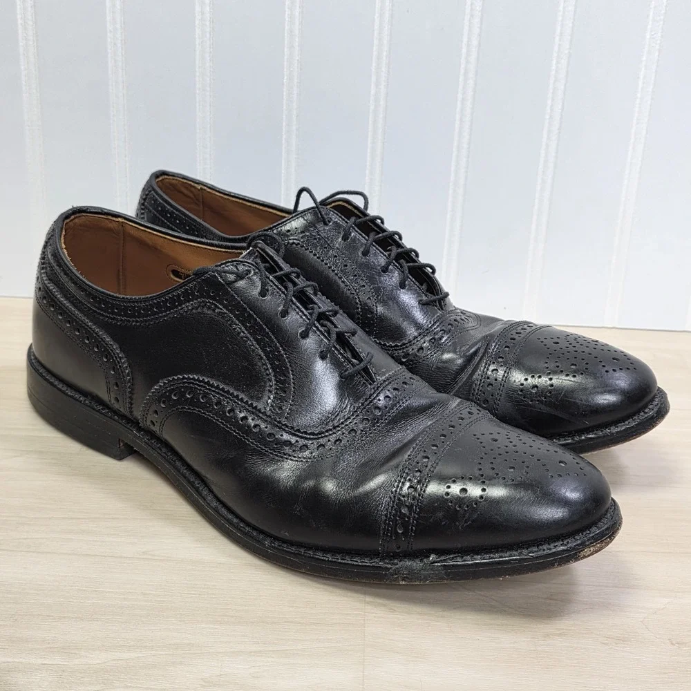 Allen Edmonds‎ Strand Leather Cap Toe Oxford Dress Shoes Black 6115 Size 10.5